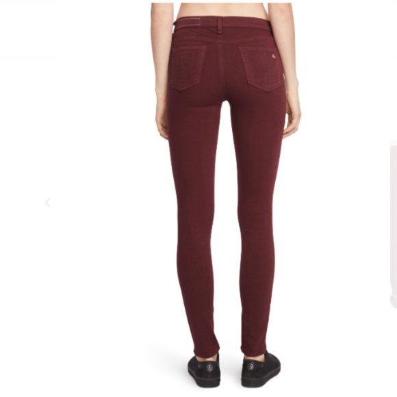 Rag & Bone Burgundy Skinny Jeans in Port Wash - Picture 4 of 8